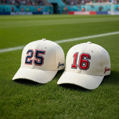 3D Puff Number Embroidered Hat, Personalized Football Player Jersey Cap, Name Embroidered Sports Headwear, Soccer 2026 Game Day Cap