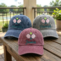 Custom Pickleball Baseball Cap, Personalized Pickleball Hat with Name, Embroidered Pickleball Paddle Gift, Acid Wash Sporty Hat for Women