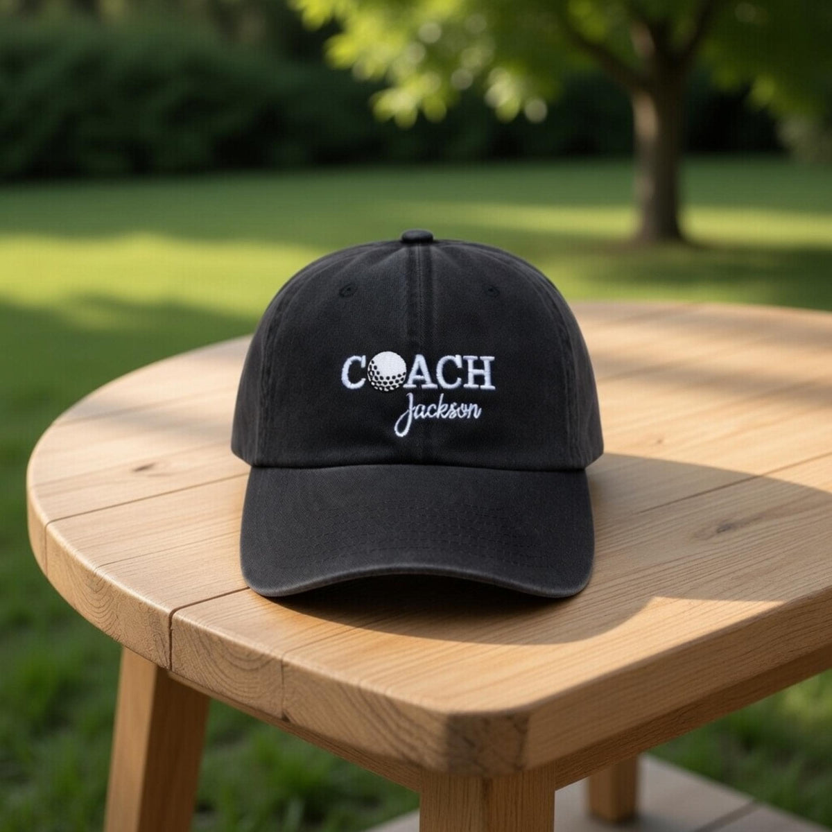 Personalized Coach Name Embroidered Hat, Sports Coaching Cap, Volleyball Golf Baseball Gift, Aesthetic Team Headwear, Unique Mentor Present