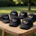 Personalized Coach Name Embroidered Hat, Sports Coaching Cap, Volleyball Golf Baseball Gift, Aesthetic Team Headwear, Unique Mentor Present