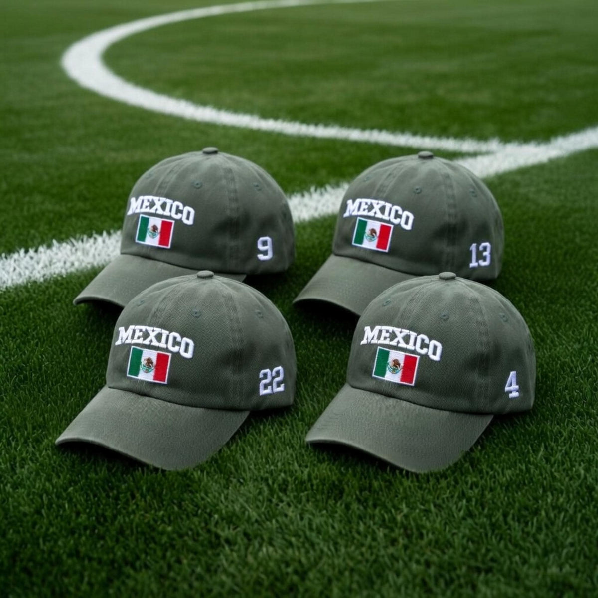 Personalized Mexico Flag Embroidered Hat, Custom Number Baseball Cap, Soccer Fan Gift