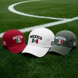 Personalized Mexico Flag Embroidered Hat, Custom Number Baseball Cap, Soccer Fan Gift