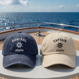Personalized Captain Embroidered Hat, Custom Nautical Baseball Cap, Boat Owner Gift