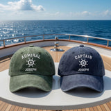 Personalized Captain Embroidered Hat, Custom Nautical Baseball Cap, Boat Owner Gift