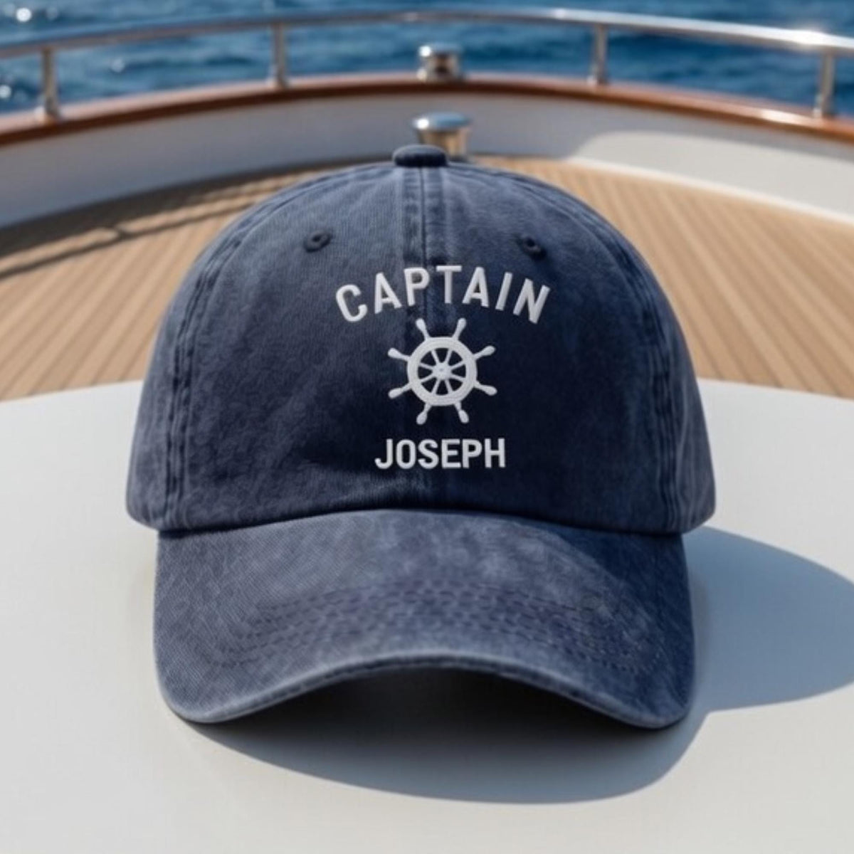 Personalized Captain Embroidered Hat, Custom Nautical Baseball Cap, Boat Owner Gift
