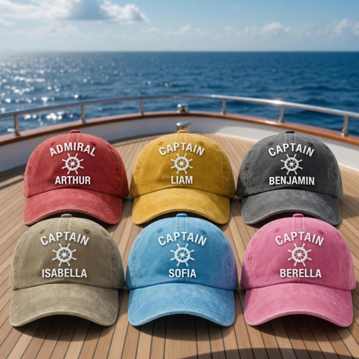 Personalized Captain Embroidered Hat, Custom Nautical Baseball Cap, Boat Owner Gift
