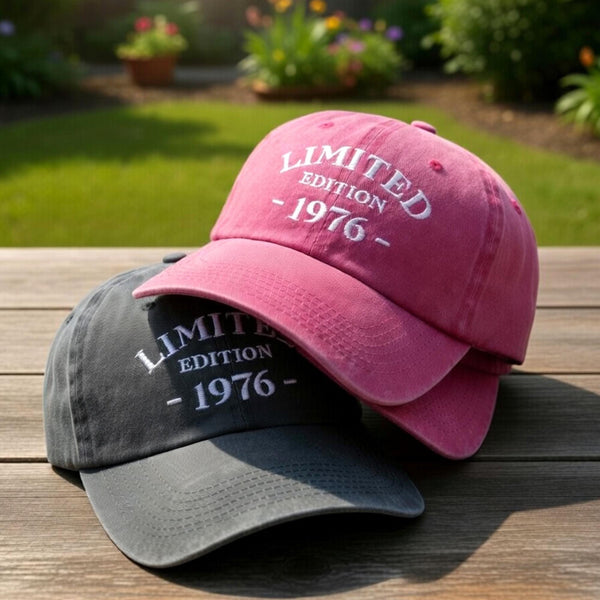 Personalized 1976 Embroidered Hat, Vintage 50th Birthday Baseball Cap, Birth Year Gift