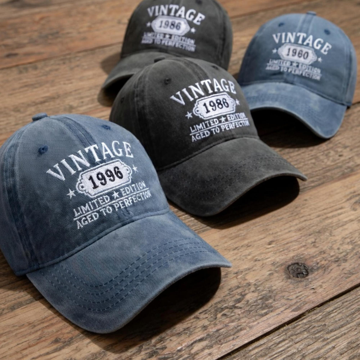 Custom Vintage Year Hat, Personalized Limited Edition Aged to Perfection Birthday Cap, Retro Birthday Gift for Men Women, Embroidered Hat