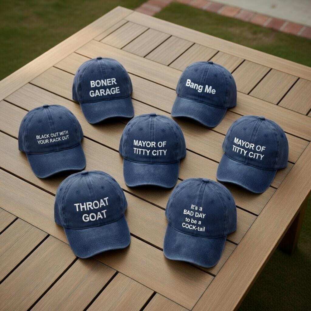 Embroidered Cotton Dad Cap, Rude Humor Trucker Hat, Custom Slogan Party Hat