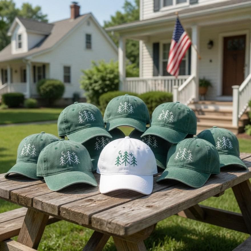 Custom Tree Embroidery Baseball Hat, Forest Nature Dad Cap, Outdoor Adventure Gift, Minimalist Pine Tree Cotton Hat, Personalized Garden Cap