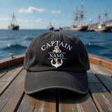 Custom Captain Embroidered Hat – Personalized Nautical Dad Cap, Boat Captain Gift