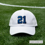 Personalized Player Number Embroidered Hat, Custom Sports Jersey Number Cotton Baseball Cap