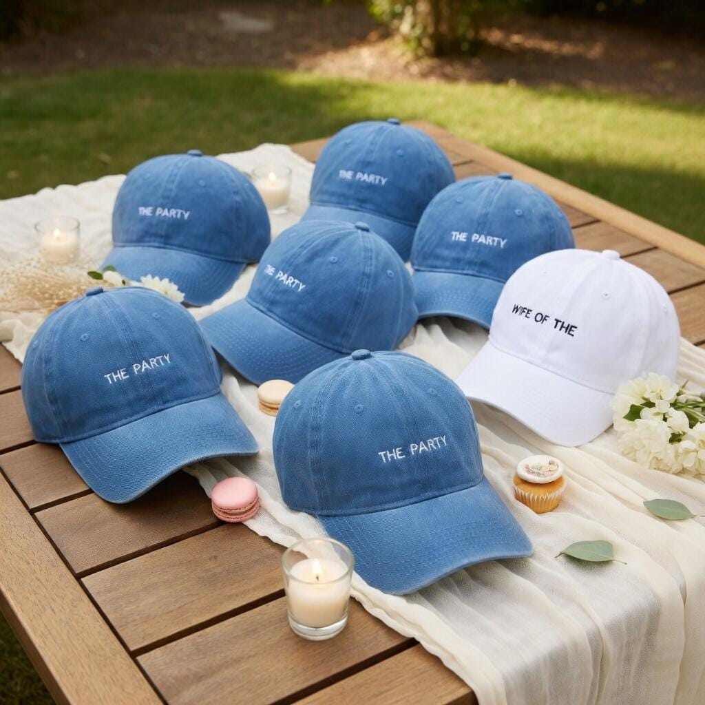 Custom Embroidered Baseball Caps, Wife of the Party, Bachelorette Wedding Weekend Hat