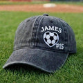 Custom Name Soccer Heart Embroidered Cap, Personalized Number Soccer Heart Cap, Sports Mama Embroidery Hat, Youth Soccer Gift, Gameday Cap