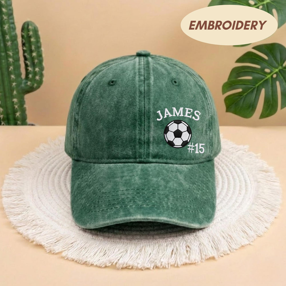Custom Soccer Player Embroidered Hat, Personalized Name Number Football Stitch Cap, Sports Team Gift for Son, Stitched Game Day Headwear