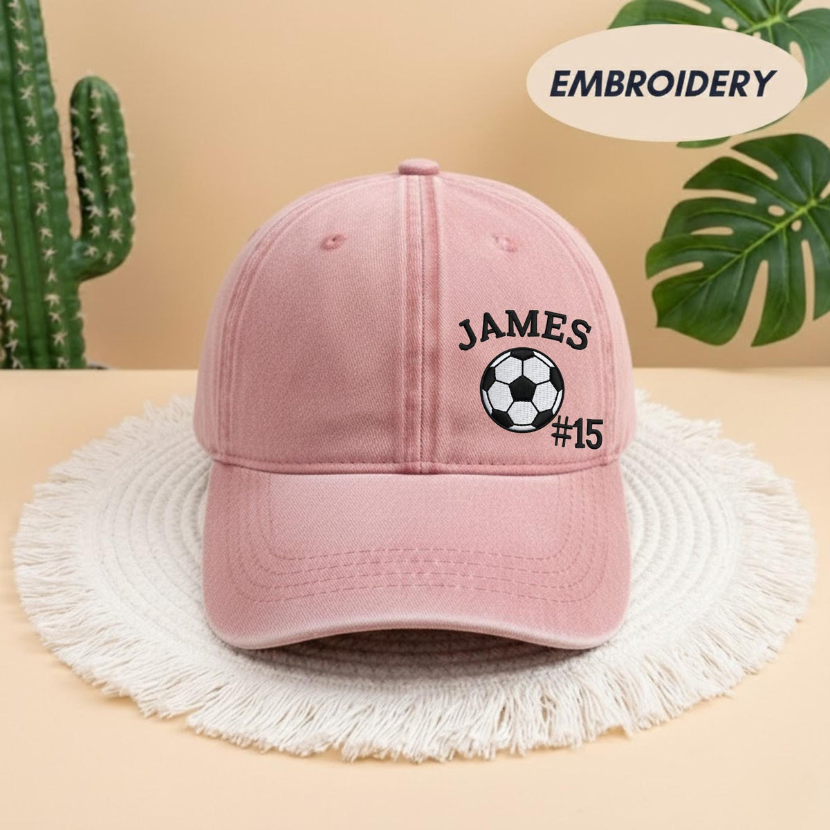 Custom Soccer Player Embroidered Hat, Personalized Name Number Football Stitch Cap, Sports Team Gift for Son, Stitched Game Day Headwear