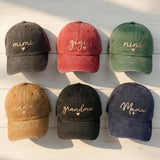 Personalized Grandma Embroidered Hat, Custom Mama Mimi Gigi Nana Baseball Cap