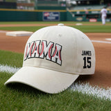 Custom Baseball Mom Hat, Personalized Sports Team Cap, Embroidered Heart Ball Accessory, Custom Name Number Gift for Her, Game Day Headwear