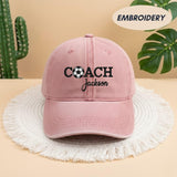Custom Coach Soccer Embroidered Hat, Personalized Coach Name Cap, Soccer Team Leader Gift, Soccer Ball Embroidery Hat, Gameday Coach Gift