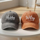Matching Husband and Wife Embroidered Hats, Wedding Couple Baseball Caps, Anniversary Gift