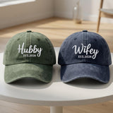 Matching Husband and Wife Embroidered Hats, Wedding Couple Baseball Caps, Anniversary Gift
