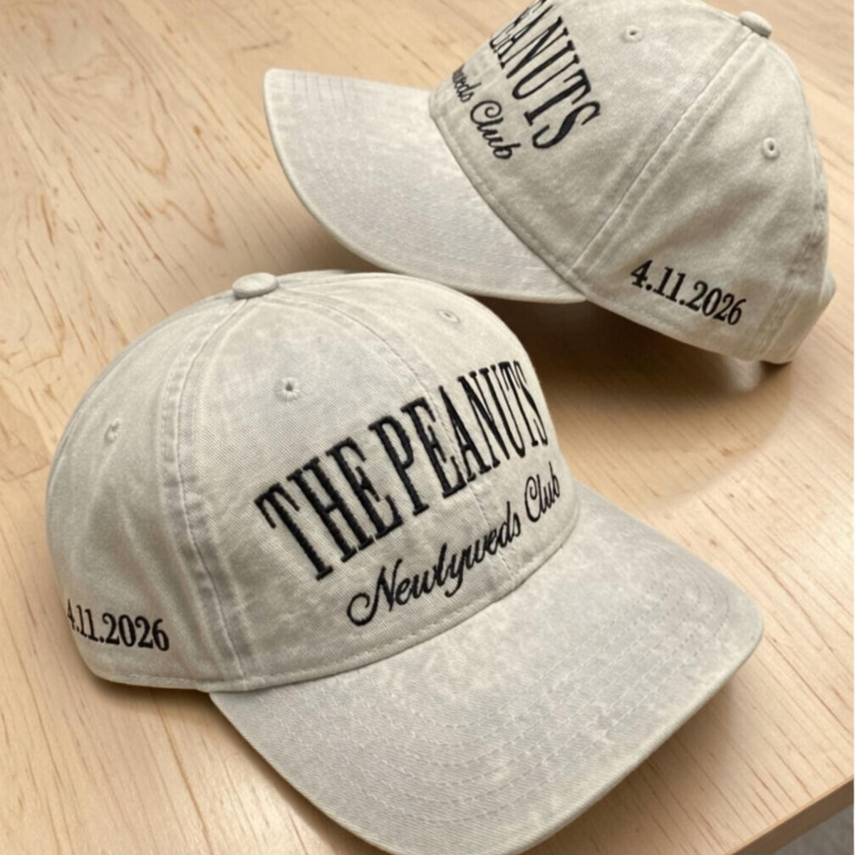 Custom Newlyweds Club Embroidered Hat, Personalized Wedding Date Baseball Cap, Mr and Mrs Anniversary Gift, Retro Couple Matching Hats