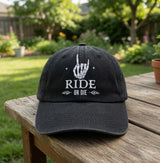 Bride or Die Wedding Hat with Skeleton Hand, Bachelorette Party Embroidered Cap, Gothic Bridal Shower Gift, Retro Distressed Baseball Hat