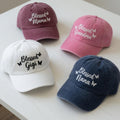 Blessed Mama Grandma Gigi Nana Embroidered Hat, Custom Mother's Day Gift, Washed Cotton Butterfly Baseball Cap, Personalized Grandma Gifts