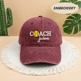 Custom Coach Name Softball Embroidered Hat - Fastpitch Team Gift Cap