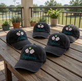 Custom Pickleball Baseball Cap, Personalized Pickleball Hat with Name, Embroidered Pickleball Paddle Gift, Acid Wash Sporty Hat for Women