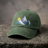 Custom Embroidered Mountain Cap, Personalized Outdoor Baseball Hat, Nature Adventure Dad Hat