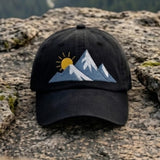 Custom Embroidered Mountain Cap, Personalized Outdoor Baseball Hat, Nature Adventure Dad Hat