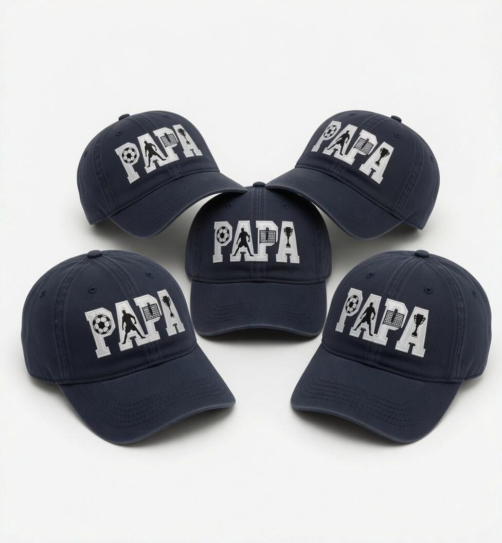Papa Soccer Embroidered Dad Hat - Minimalist Football Fan Cap