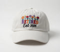 Retired Floral Est 2026 Embroidered Hat, Floral Retirement Gift Cap for Women, Aesthetic Minimalist Embroidery Hat, Coworker Farewell