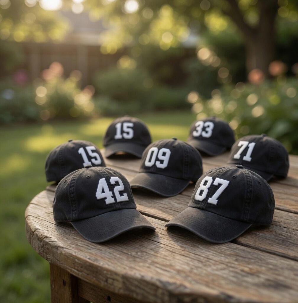 Custom Number Baseball Hat, Personalized Jersey Number Cap, Embroidered Varsity Lucky Number Dad Hat, Vintage Washed Cotton Team Sports Gift