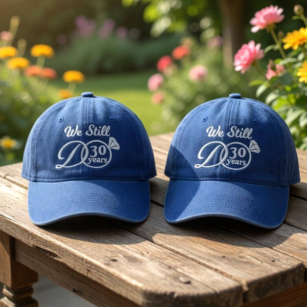 30th Wedding Anniversary Embroidered Hat, Pearl Anniversary Couple Baseball Cap, Marriage Milestone Gift