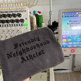 Custom Old English Embroidered Sweatshirt, Personalized Gothic Text Tee, Black on Black Shirt, Old English Font Grunge Streetwear Pullover