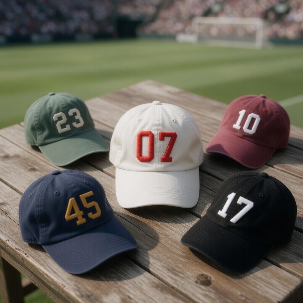 Custom 3D Puff Number Sports Embroidered Hat - Athletic Jersey Dad Cap
