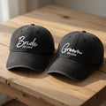 Matching Bride and Groom 2026 Embroidered Hats, Personalized Wedding Couple Baseball Caps