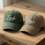 Matching Bride and Groom 2026 Embroidered Hats, Personalized Wedding Couple Baseball Caps