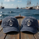 Custom Captain Embroidered Hat – Personalized Nautical Dad Cap, Boat Captain Gift