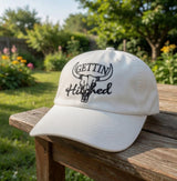 Custom Gettin' Hitched Gettin' Rowdy Hats, Western Bachelorette Party Caps, Cowboy Boot Bridal Party Gift, Nashville Bach Favors Dad Hat