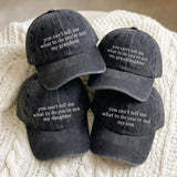 Custom Embroidered Cotton Cap, "You Can't Tell Me What To Do" Text Hat