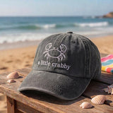 Funny Crab Embroidered Hat, Coastal Ocean Baseball Cap, Beach Lover Summer Gift