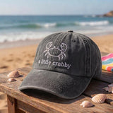 Funny Crab Embroidered Hat, Coastal Ocean Baseball Cap, Beach Lover Summer Gift