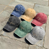 Custom Grandmother Baseball Hat with Heart, Personalized Embroidered Mama Nana Gigi Hat, New Grandma Gift, Vintage Washed Cotton Cap