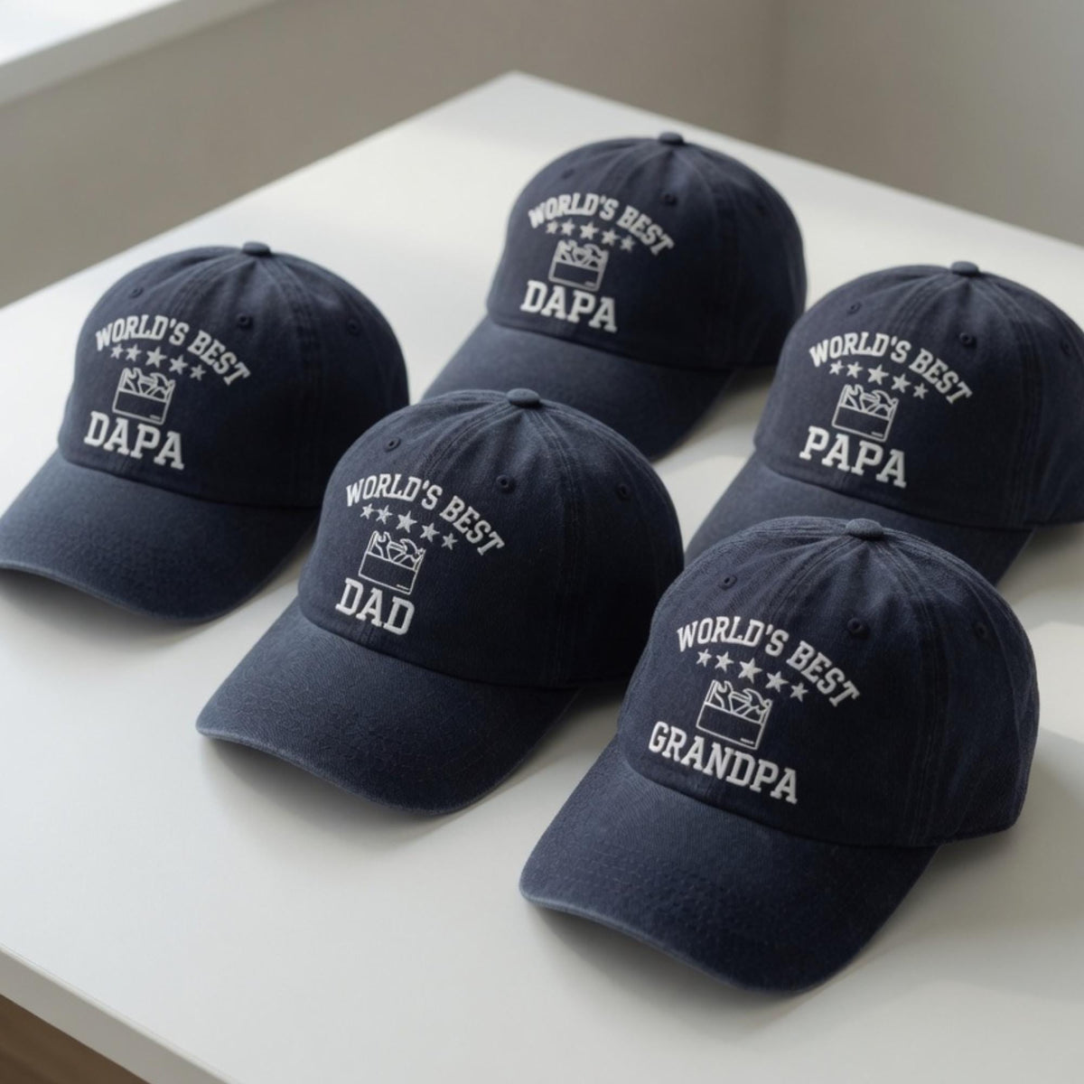 Custom World's Best Dad Grandpa Hat, Father's Day Gift, Papa Dada Toolbox Baseball Cap, Personalized Gift for Him, New Dad Gift, Men's Hat