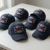Best Dad Ever Hat - Custom Embroidered Papa Dada Pop Pop Cap - Father's Day Gift - Personalized Grandparent Hat -Vintage Washed Baseball Cap