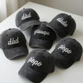 Custom Dad Grandpa Hat with Star - Personalized Dada Popo Script Baseball Cap - Father's Day Gift - Minimalist Handlettered Embroidery Hat