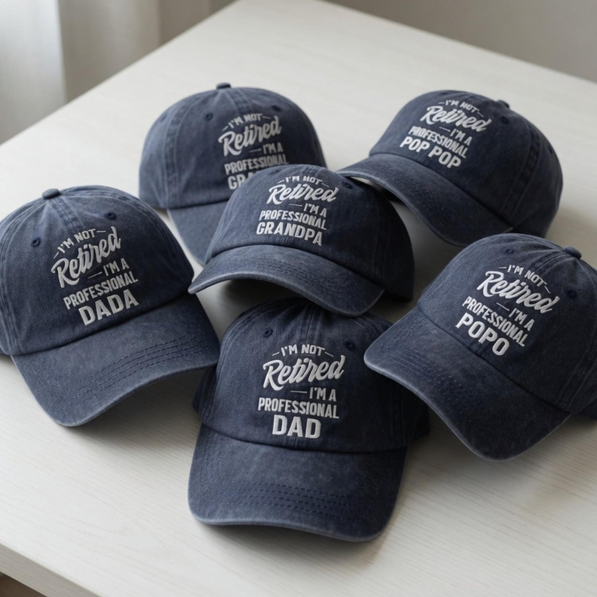 Funny Father's Day Hat - I'm Not Retired Professional Grandpa Pop Pop Dada Cap - The Dogfather Catfather Hat - Vintage Washed Dad Gift